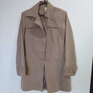 Roxy Tan Single-breasted Round Buttons Trench Coat Size L